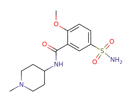 Molecular Structure of 113681-64-4 (5-(aminosulfonyl)-2-methoxy-N-(1-methyl-4-piperidinyl)benzamide)