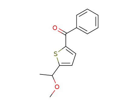 Molecular Structure of 143381-62-8 (Methanone, [5-(1-methoxyethyl)-2-thienyl]phenyl-)