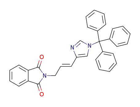 Molecular Structure of 112547-04-3 (1H-Isoindole-1,3(2H)-dione,
2-[3-[1-(triphenylmethyl)-1H-imidazol-4-yl]-2-propenyl]-, (E)-)