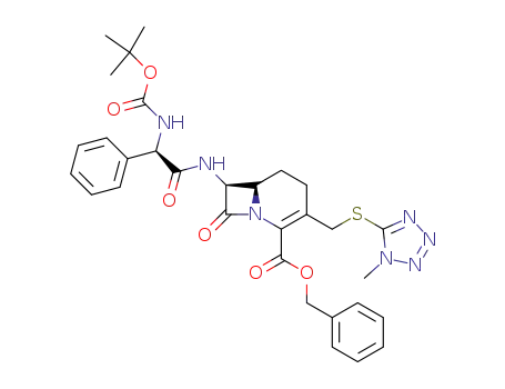 (6R,7S)-7-((R)-2-tert-Butoxycarbonylamino-2-phenyl-acetylamino)-3-(1-methyl-1H-tetrazol-5-ylsulfanylmethyl)-8-oxo-1-aza-bicyclo[4.2.0]oct-2-ene-2-carboxylic acid benzyl ester