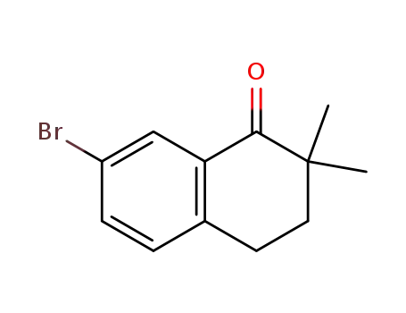 Molecular Structure of 148925-37-5 (1(2H)-Naphthalenone, 7-bromo-3,4-dihydro-2,2-dimethyl-)