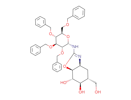 (1S,3R,4R,5S,6S)-3-hydroxymethyl-8-(2',3',4',6'-tetra-O-benzyl-α-D-glucopyranosylamino)-7-oxa-9-azabicyclo<4.3.0>non-8-ene-4,5-diol