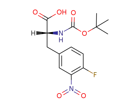 Molecular Structure of 173775-54-7 (D-Phenylalanine, N-[(1,1-dimethylethoxy)carbonyl]-4-fluoro-3-nitro-)