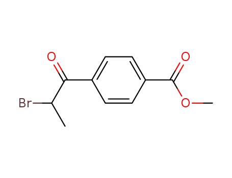 Molecular Structure of 58764-22-0 (Benzoic acid, 4-(2-bromo-1-oxopropyl)-, methyl ester)