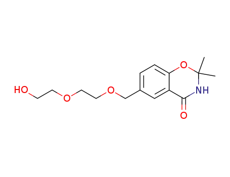 Molecular Structure of 636595-54-5 (4H-1,3-Benzoxazin-4-one,
2,3-dihydro-6-[[2-(2-hydroxyethoxy)ethoxy]methyl]-2,2-dimethyl-)