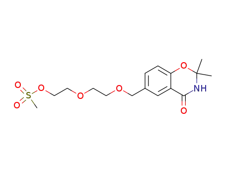 Molecular Structure of 636595-61-4 (4H-1,3-Benzoxazin-4-one,
6-(9,9-dioxido-2,5,8-trioxa-9-thiadec-1-yl)-2,3-dihydro-2,2-dimethyl-)