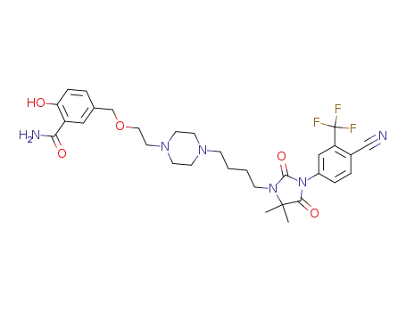 5-[2-(4-{4-[3-(4-cyano-3-trifluoromethyl-phenyl)-5,5-dimethyl-2,4-dioxo-imidazolidin-1-yl]-butyl}-piperazin-1-yl)-ethoxymethyl]-2-hydroxy-benzamide