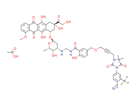 N-(5-{4-[3-(4-cyano-3-trifluoromethylphenyl)-5,5-dimethyl-2,4-dioxo-imidazolidin-1-yl]but-2-ynyloxymethyl}-2-hydroxybenzamidomethyl)doxorubicin acetate