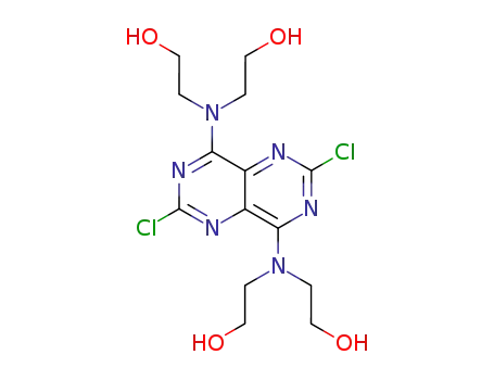 Molecular Structure of 68030-10-4 (2-[[2-(bis(2-hydroxyethyl)amino)-4,9-dichloro-3,5,8,10-tetrazabicyclo[4.4.0]deca-2,4,7,9,11-pentaen-7-yl]-(2-hydroxyethyl)amino]ethanol)