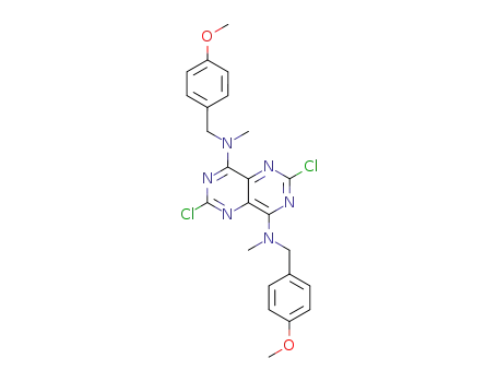 Molecular Structure of 213840-39-2 (Pyrimido[5,4-d]pyrimidine-4,8-diamine,
2,6-dichloro-N,N'-bis[(4-methoxyphenyl)methyl]-N,N'-dimethyl-)