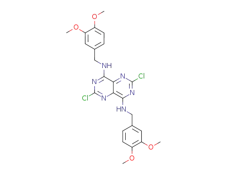 Molecular Structure of 213840-35-8 (Pyrimido[5,4-d]pyrimidine-4,8-diamine,
2,6-dichloro-N,N'-bis[(3,4-dimethoxyphenyl)methyl]-)