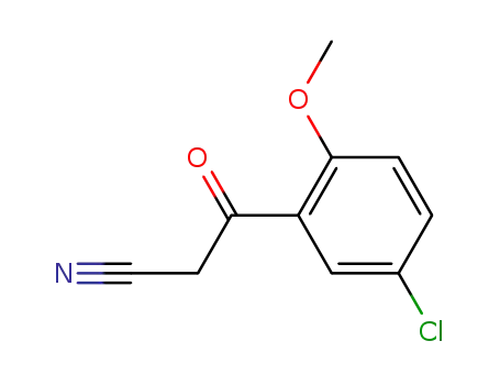 Molecular Structure of 69316-10-5 (3-(5-CHLORO-2-METHOXY-PHENYL)-3-OXO-PROPIONITRILE)