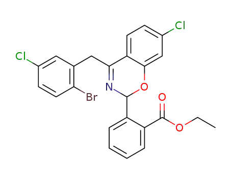 ethyl 2-(4-(2-bromo-5-chlorobenzyl)-7-chloro-2H-benzo-[e][1,3]oxazin-2-yl)benzoate