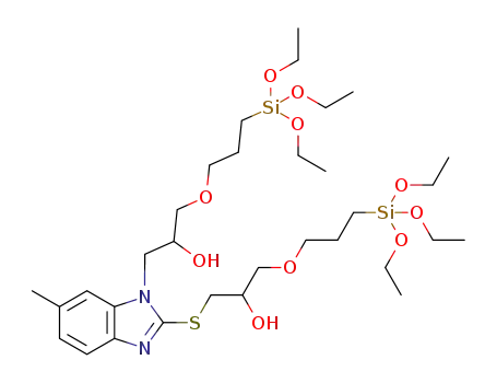 1-((1-(2-hydroxy-3-(3-(triethoxysilyl)propoxy)propyl)-6-methyl-1H-benzimidazol-2-yl)thio)-3-(3-(triethoxysilyl)propoxy)propan-2-ol