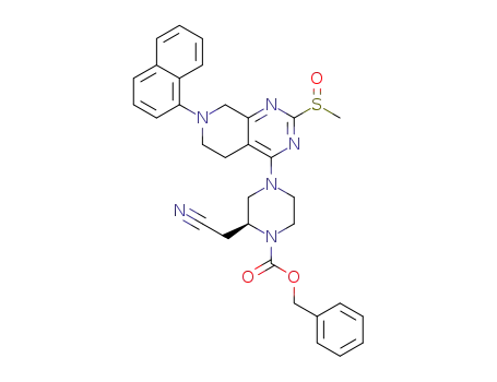 benzyl (2S)-2-(cyanomethyl)-4-[2-methylsulfinyl-7-(1-naphthyl)-6,8-dihydro-5H-pyrido[3,4-d]pyrimidin-4-yl]piperazine-1-carboxylate
