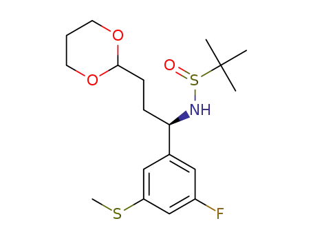 (R)-N-((R)-3-(1,3-dioxan-2-yl)-1-(3-fluoro-5-(methylthio)phenyl)propyl)-2-methylpropane-2-sulfinamide