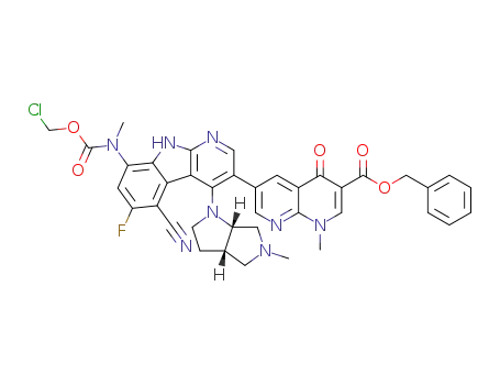 benzyl 6-[8-[chloromethoxycarbonyl(methyl)amino]-5-cyano-6-fluoro-4-[(3aS,6aS)-5-methyl-2,3,3a,4,6,6a-hexahydropyrrolo[2,3-c]pyrrol-1-yl]-9H-pyrido[2,3-b]indol-3-yl]-1-methyl-4-oxo-1,8-naphthyridine-3-carboxylate