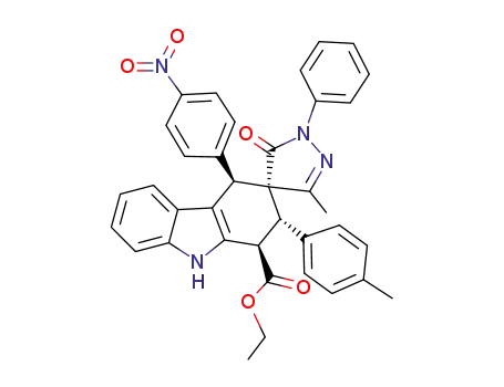 ethyl rel-(1R,2S,3R,4R)-3'-methyl-4-(4-nitrophenyl)-5'-oxo-1'-phenyl-2-(p-tolyl)-1,1',2,4,5',9-hexahydrospiro[carbazole-3,4'-pyrazole]-1-carboxylate