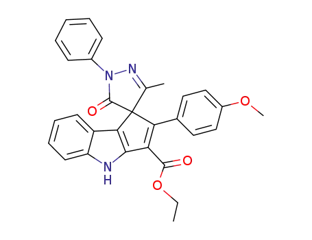 ethyl 2-(4-methoxyphenyl)-3'-methyl-5'-oxo-1'-phenyl-1',5'-dihydro-4H-spiro[cyclopenta[b]indole-1,4'-pyrazole]-3-carboxylate