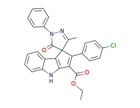 ethyl 2-(4-chlorophenyl)-3'-methyl-5'-oxo-1'-phenyl-1',5'-dihydro-4H-spiro[cyclopenta[b]indole-1,4'-pyrazole]-3-carboxylate