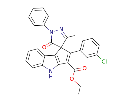 ethyl 2-(3-chlorophenyl)-3'-methyl-5'-oxo-1'-phenyl-1',5'-dihydro-4H-spiro[cyclopenta[b]indole-1,4'-pyrazole]-3-carboxylate