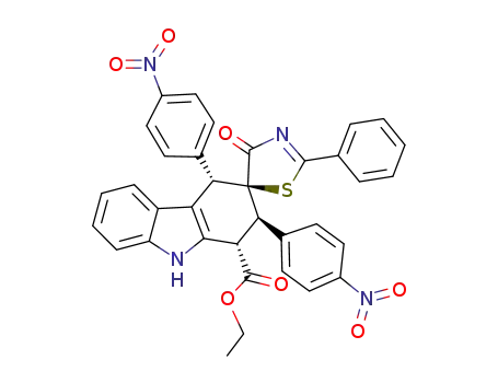 ethyl rel-(1S,2R,3S,4S)-2,4-bis(4-nitrophenyl)-4'-oxo-2'-phenyl-1,2,4,9-tetrahydro-4'H-spiro[carbazole-3,5'-thiazole]-1-carboxylate