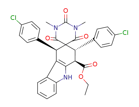 ethyl rel-(1R,2S,4R)-2,4-bis(4-chlorophenyl)-1',3'-dimethyl-2',4',6'-trioxo-1,1',2,3',4,4',6',9-octahydro-2'H-spiro[carbazole-3,5'-pyrimidine]-1-carboxylate