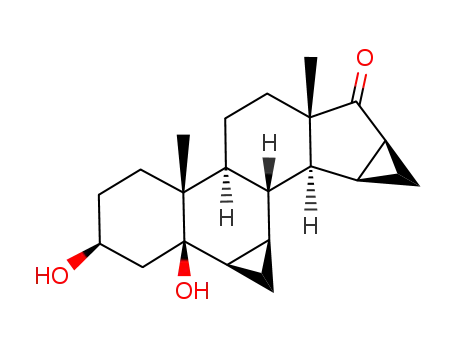Molecular Structure of 82543-16-6 (3b,5-Dihydroxy-6b,7b:15b,16b-dimethylene-5b-androstan-17-one)