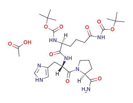 {(S)-5-tert-Butoxycarbonylamino-5-[(S)-2-((S)-2-carbamoyl-pyrrolidin-1-yl)-1-(1H-imidazol-4-ylmethyl)-2-oxo-ethylcarbamoyl]-pentanoyl}-carbamic acid tert-butyl ester; compound with acetic acid