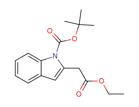 Molecular Structure of 172226-77-6 (TERT-BUTYL 2-(2-ETHOXY-2-OXOETHYL)-1H-INDOLE-1-CARBOXYLATE)