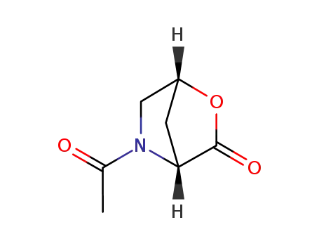 Molecular Structure of 444313-67-1 (2-Oxa-5-azabicyclo[2.2.1]heptan-3-one, 5-acetyl-, (1R,4R)- (9CI))