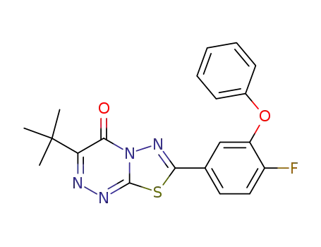 3-tert-butyl-7-(4-fluoro-3-phenoxy-phenyl)-[1,3,4]thiadiazolo[2,3-c][1,2,4]triazin-4-one