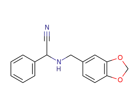2-phenyl-2-(N-piperonylamino)acetonitrile