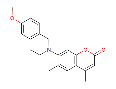Molecular Structure of 873795-53-0 (2H-1-Benzopyran-2-one,
7-[ethyl[(4-methoxyphenyl)methyl]amino]-4,6-dimethyl-)