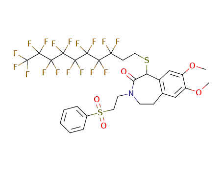 3-(2-benzenesulfonylethyl)-1-(3,3,4,4,5,5,6,6,7,7,8,8,9,9,10,10,10-heptadecafluorodecylsulfanyl)-7,8-dimethoxy-1,3,4,5-tetrahydrobenzo[d]azepin-2-one