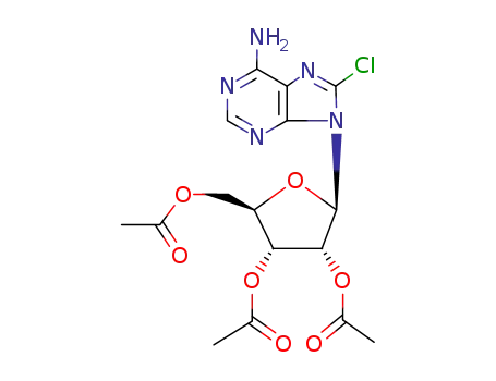 Molecular Structure of 64344-20-3 (Adenosine, 8-chloro-, 2',3',5'-triacetate)