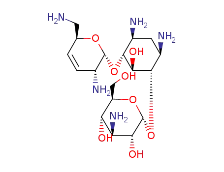 Molecular Structure of 63770-47-8 (6-O-(3-Amino-3-deoxy-α-D-glucopyranosyl)-4-O-[(2R)-3α-amino-6β-(aminomethyl)-3,6-dihydro-2H-pyran-2α-yl]-2-deoxy-D-streptamine)