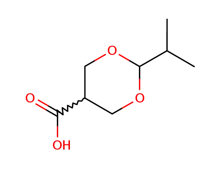 Molecular Structure of 116193-72-7 (1,3-Dioxane-5-carboxylicacid,2-(1-methylethyl)-(9CI))