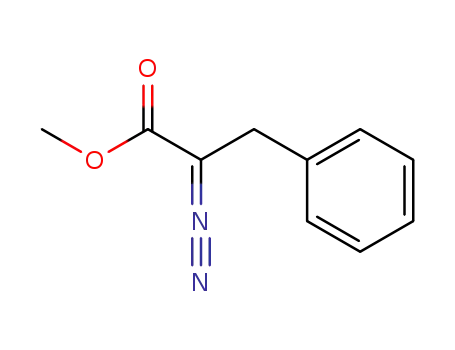 Molecular Structure of 51507-18-7 (Benzenepropanoic acid, a-diazo-, methyl ester)