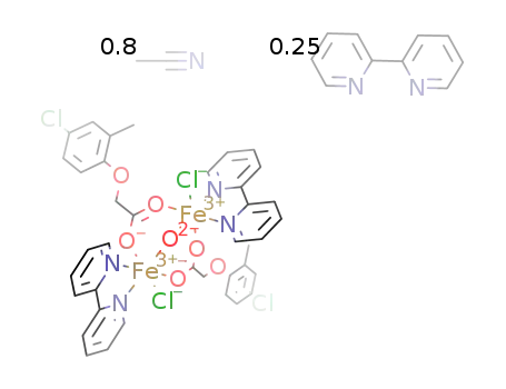 bis(2,2'-bipyridine)dichlorobis(2-chloro-4-methyl-phenoxyacetato)oxodiiron(III) - 2,2'-bipyridine - acetonitrile (1/0.25/0.8)