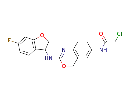 rac-2-chloro-N-[2-(6-fluoro-2,3-dihydro-benzofuran-3-ylamino)-4H-benzo[d][1,3]oxazin-6-yl]-acetamide