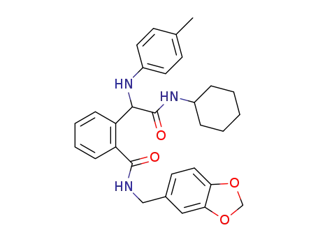 2-{2-[N-(3,4-methylenedioxy)benzyl]carbamoyl}phenyl-2-[N-(4-methyl)phenyl]aminoacetic acid N-cyclohexyl amide