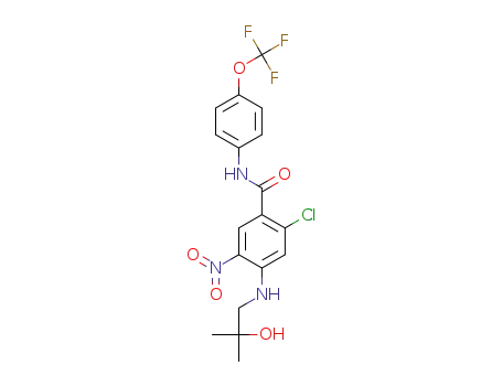 N-(4-trifluoromethoxy-phenyl)-2-chloro-4-(2-hydroxy-2-methyl-propylamino)-5-nitro-benzoic acid amide