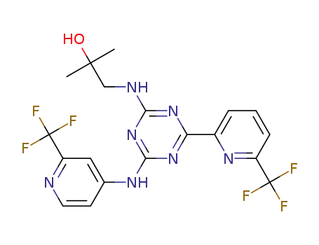 2-methyl-1-[(4-[6-(trifluoromethyl)pyridin-2-yl]-6-{[2-(trifluoromethyl)pyridin-4-yl]amino}-1,3,5-triazin-2-yl)amino]propan-2-ol