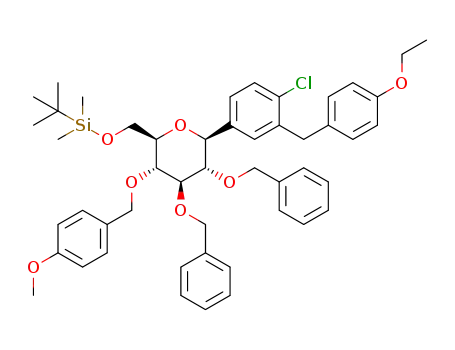 tert-butyl [[(2R,3R,4R,5S,6S)-4,5-dibenzyloxy-6-[4-chloro-3-[(4-ethoxyphenyl)methyl]phenyl]-3-[(4-methoxyphenyl)methoxy]tetrahydropyran-2-yl]methoxy]dimethylsilane