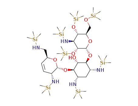 1,3,2',6',3”-penta-N-(trimethylsilyl)-2",4”,6”-tri-O-(trimethylsilyl)-3',4'-dideoxy-3',4'-didehydro kanamycin B