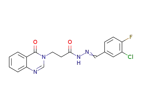 N'-(3-chloro-4-fluorobenzylidene)-3-(4-oxoquinazolin-3(4H)-yl)propanehydrazide