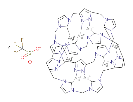 bis(calix[4]imidazolylidene[2]pyrazolato)octakissilver(I) tetrakis(trifluoromethanesulfonate)