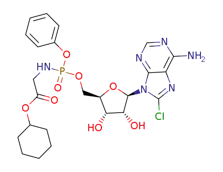 cyclohexyl 2-(((((2R,3S,4R,5R)-5-(6-amino-8-chloro-9H-purin-9-yl)-3,4-dihydroxytetrahydrofuran-2-yl)methoxy)(phenoxy)phosphoryl)amino)acetate