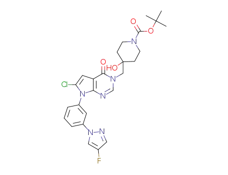 tert-butyl 4-((6-chloro-7-(3-(4-fluoro-1H-pyrazol-1-yl)phenyl)-4-oxo-4,7-dihydro-3H-pyrrolo[2,3-d]pyrimidin-3-yl)methyl)-4-hydroxypiperidine-1-carboxylate